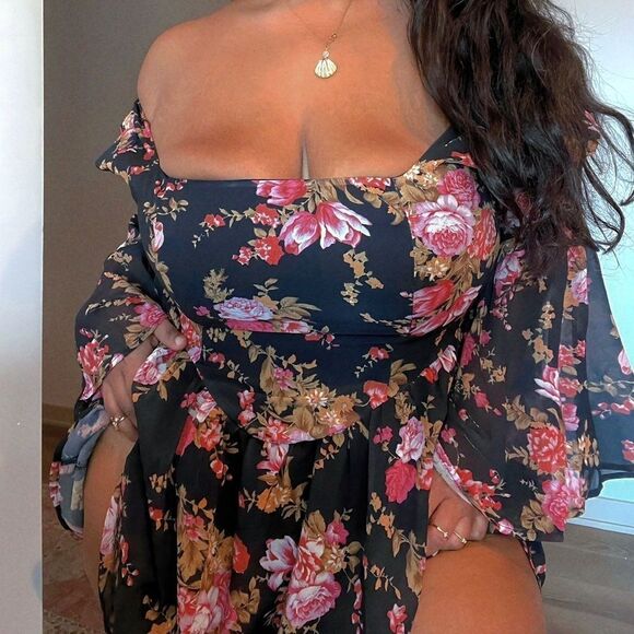 Floral Off-Shoulder Dress - Picture 1 of 4